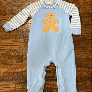 Boys boutique Christmas gingerbread romper Marie Nicole 2T